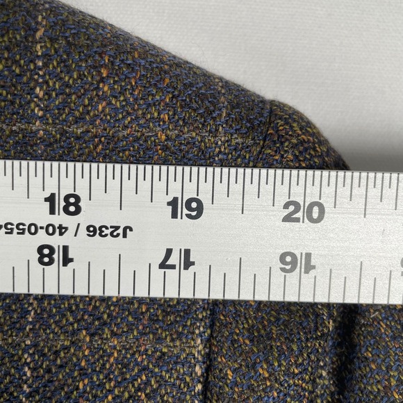 Vinceli Mens Lambswool Blazer Brown Blue Plaid Check Suit Jacket Size L 42 Italy - Picture 5 of 11